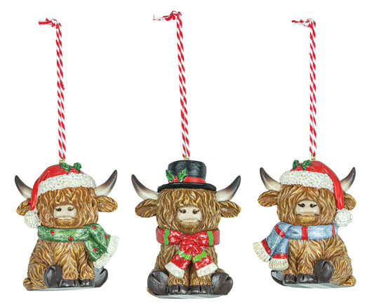 Christmas Highland Cow Ornament