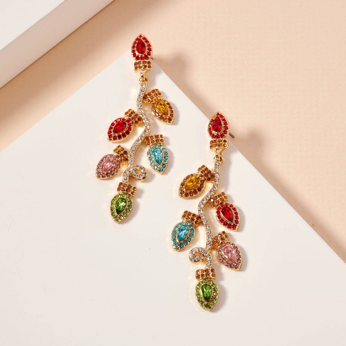 Christmas Lights Dangling Earrings Multi One 4SE31077