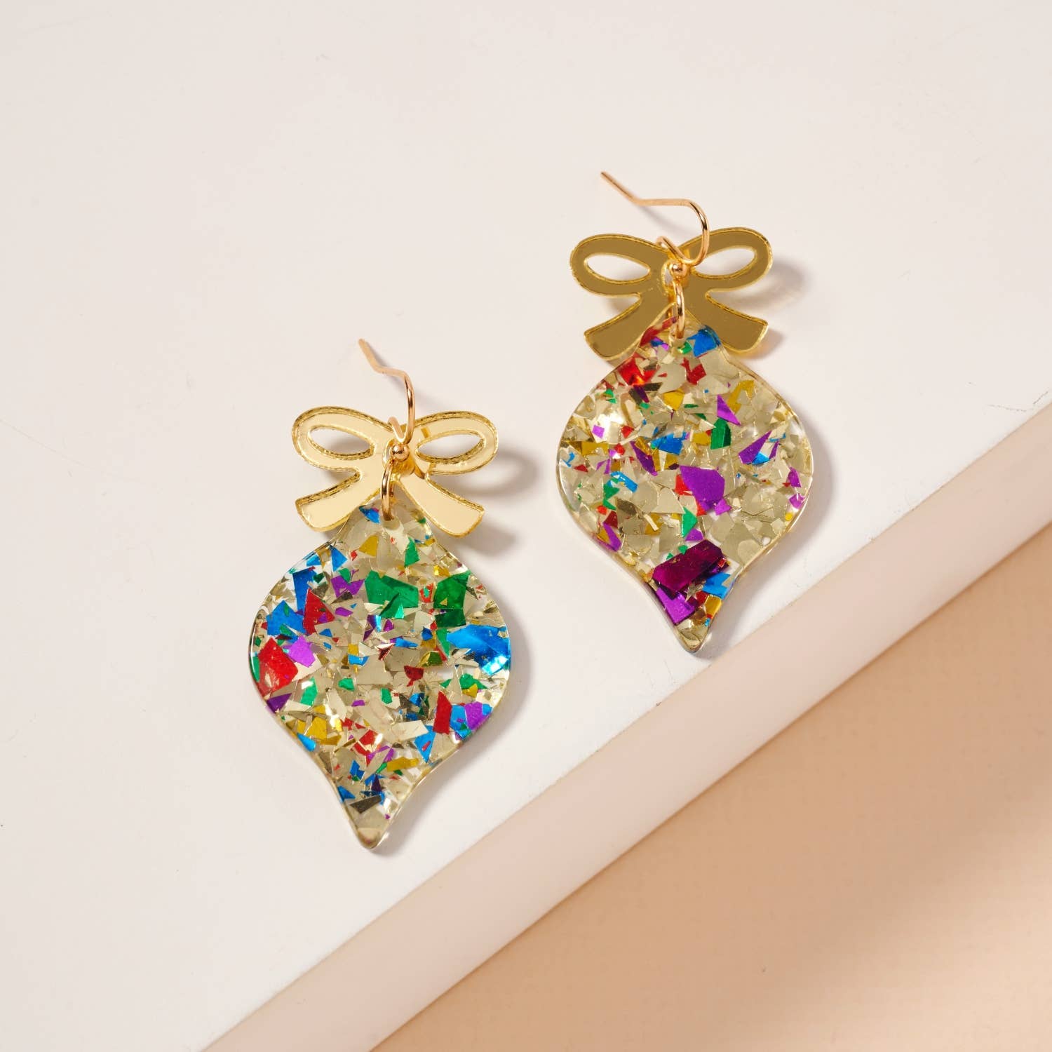 Christmas Ornate Multi Color Dangling Earrings 4SE31135 Multi One
