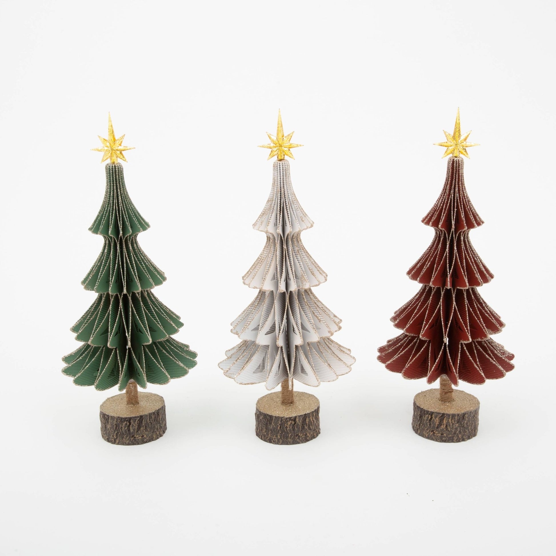 Christmas Paper Holiday Honeycomb Tree, 3 Asst 18"H Seasonal Decor