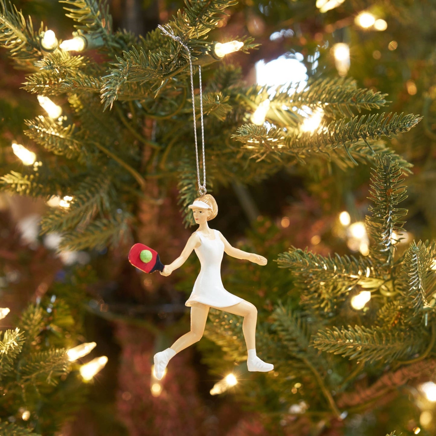 Christmas Pickleball Player Girl Ornament