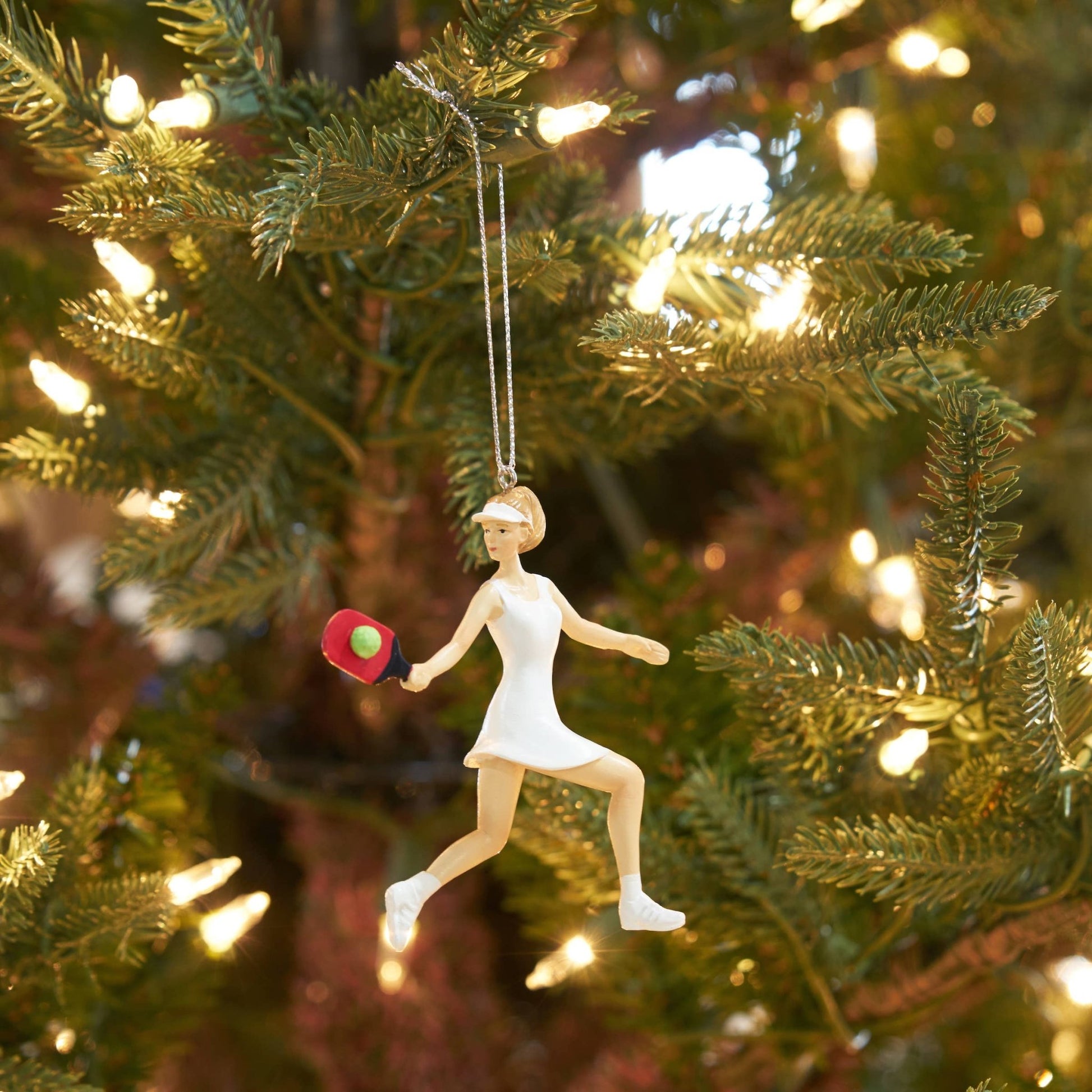 Christmas Pickleball Player Girl Ornament