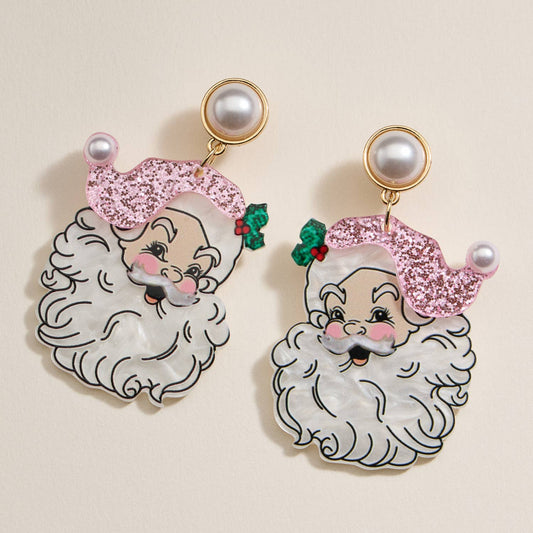 Christmas Santa Claus Dangling Earrings