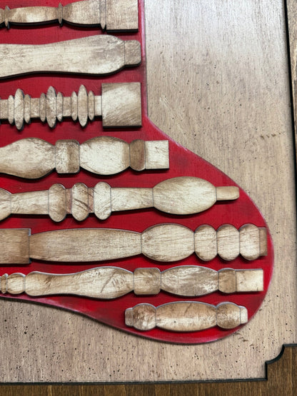 Christmas Stocking Spindle Picture - Nifty Decor & More