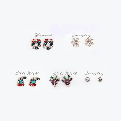 Christmas Stud Earrings Set with 5 Pairs Gift Box - Nifty Decor & More