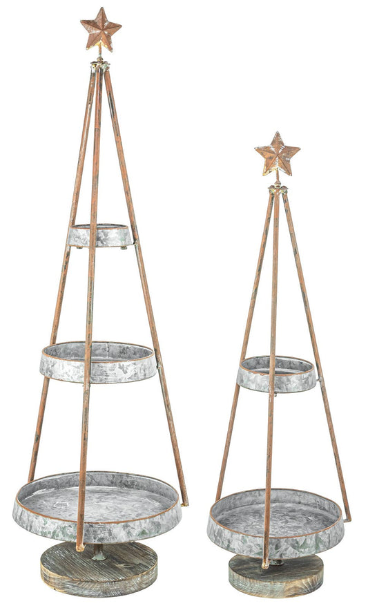 Christmas Tree Cake Stands Set of 2 Large