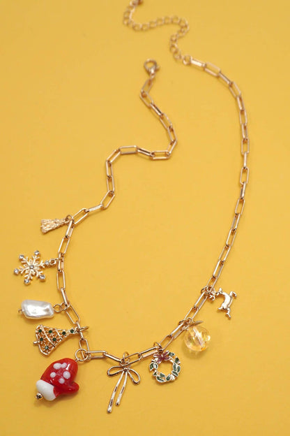Christmas Tree, Mitten & Rudolph Pendant Necklace - Nifty Decor & More