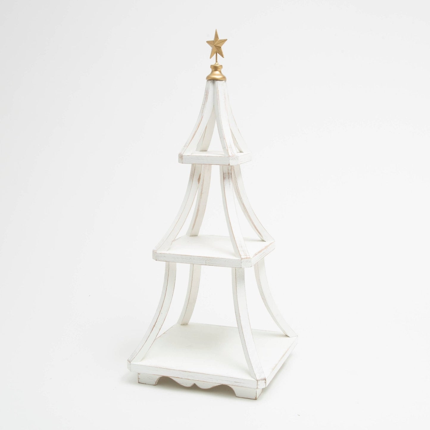 Christmas Wood Holiday Tree 27.75"H - Nifty Decor & More