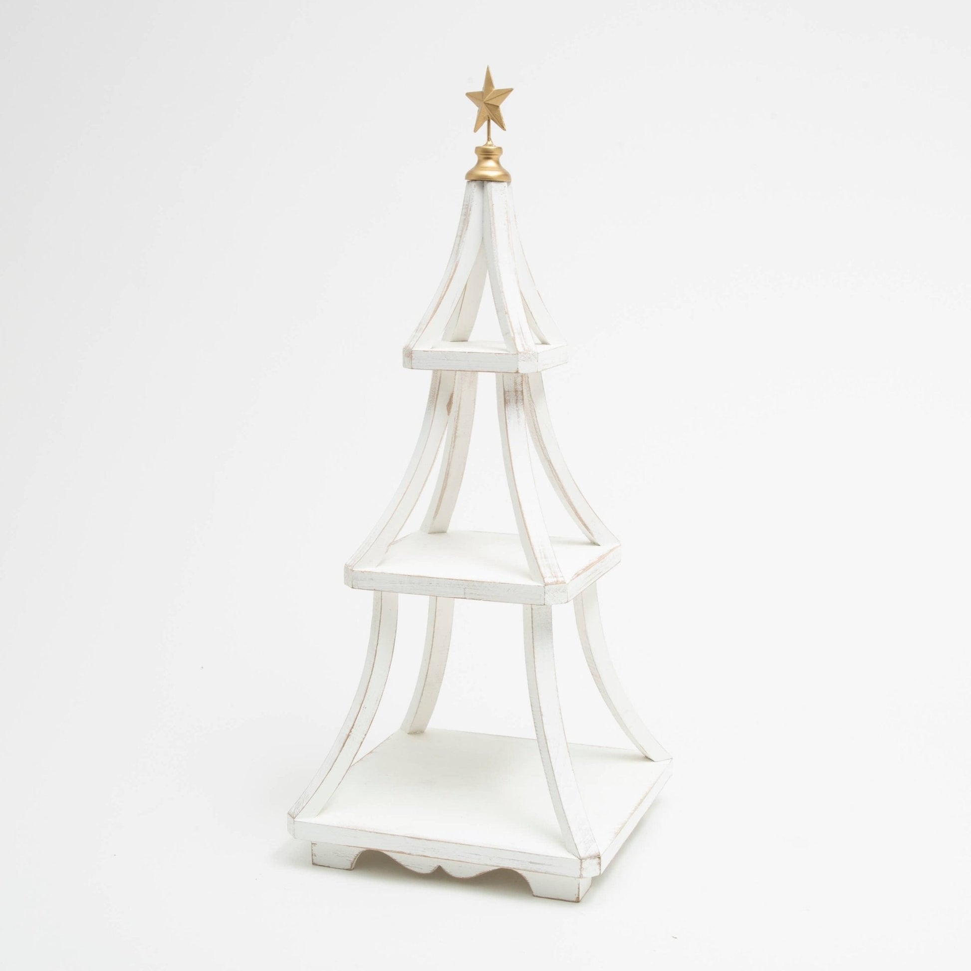 Christmas Wood Holiday Tree 27.75"H - Nifty Decor & More