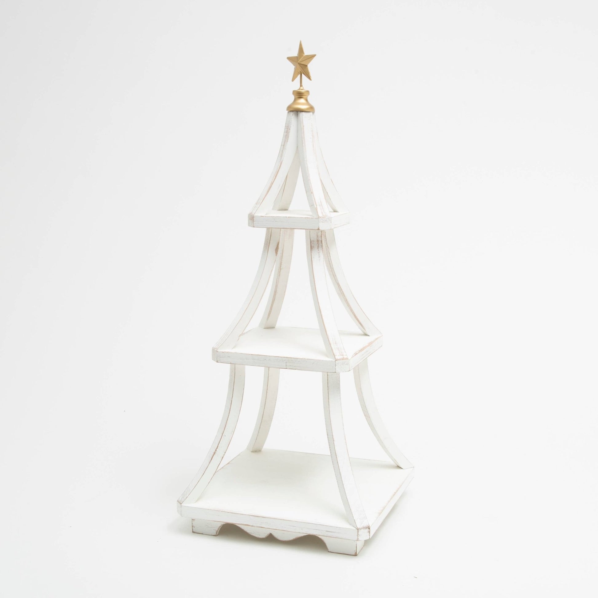 Christmas Wood Holiday Tree 27.75"H Seasonal Decor
