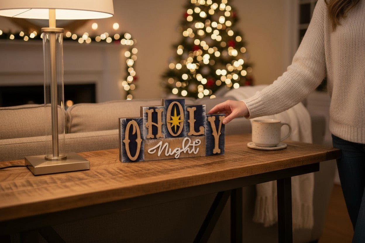 Christmas Word Blocks Christmas Shelf Sitter