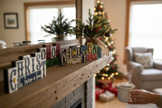 Christmas Word Blocks Christmas Shelf Sitter