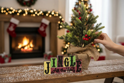 Christmas Word Blocks Christmas Shelf Sitter