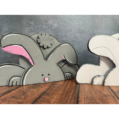 Chunky Bunny Seasonal Decor Handmade Easter Figurine Modern Farmhouse Bunny Shelf Sitter - Nifty Decor & More