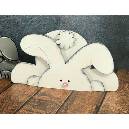 Chunky Bunny Seasonal Decor Handmade Easter Figurine Modern Farmhouse Bunny Shelf Sitter - Nifty Decor & More