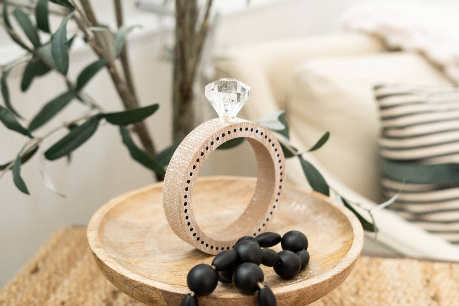 Chunky Diamond Ring Shelf Sitter, Bold Geometric Decor for Stylish Display, Perfect Gift for Trendsetters - Nifty Decor & More