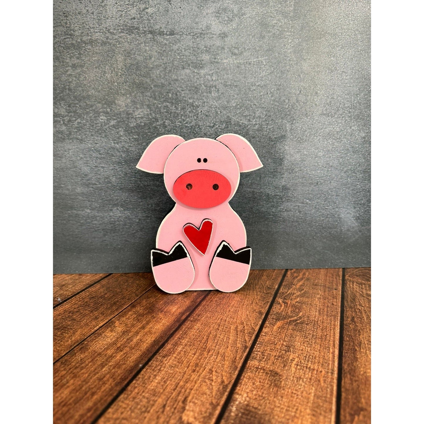 Chunky Farm Animal Shelf Sitters Handcrafted Wooden Cow Sheep Pig and Horse Figurines - Nifty Decor & More