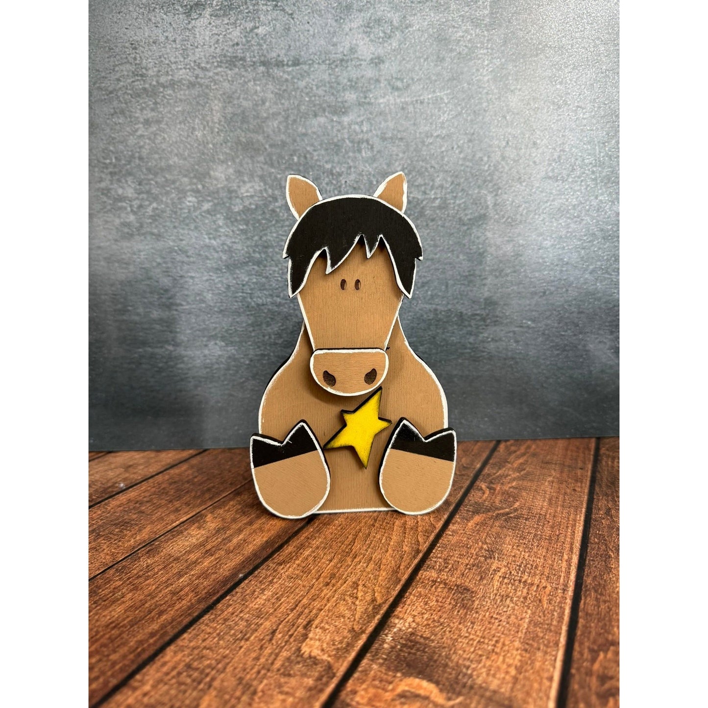 Chunky Farm Animal Shelf Sitters Handcrafted Wooden Cow Sheep Pig and Horse Figurines - Nifty Decor & More