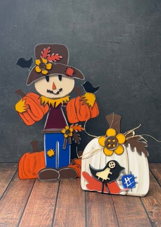 Chunky Pumpkin Scarecrow - Nifty Decor & More