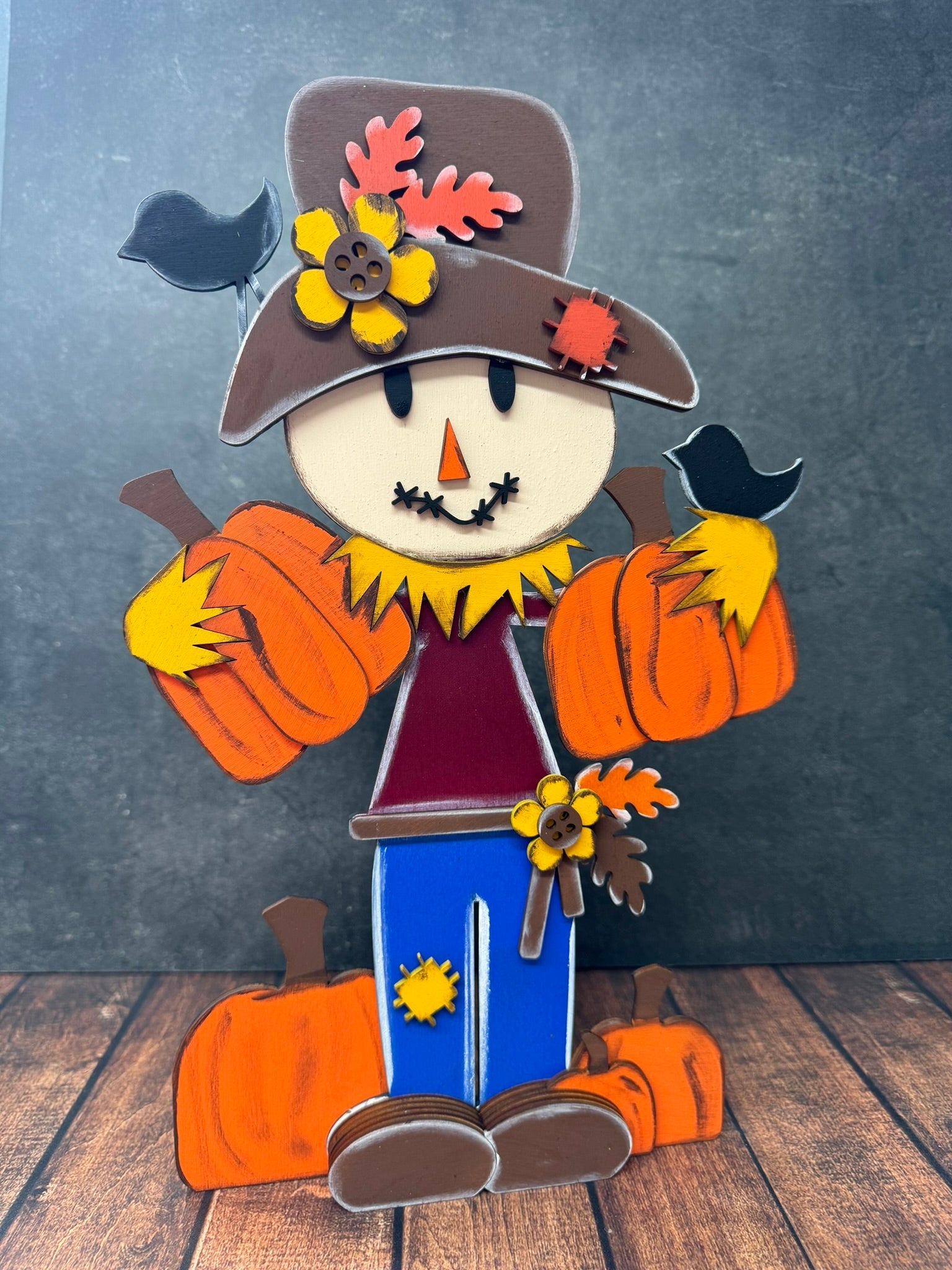 Chunky Pumpkin Scarecrow - Nifty Decor & More