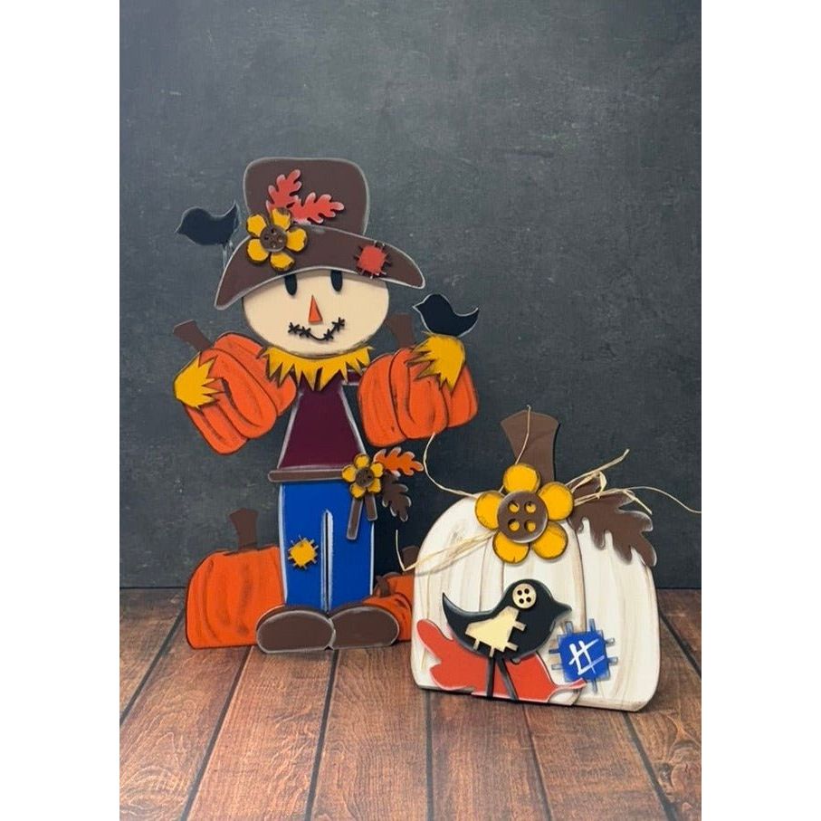 Chunky Pumpkin Scarecrow - Nifty Decor & More