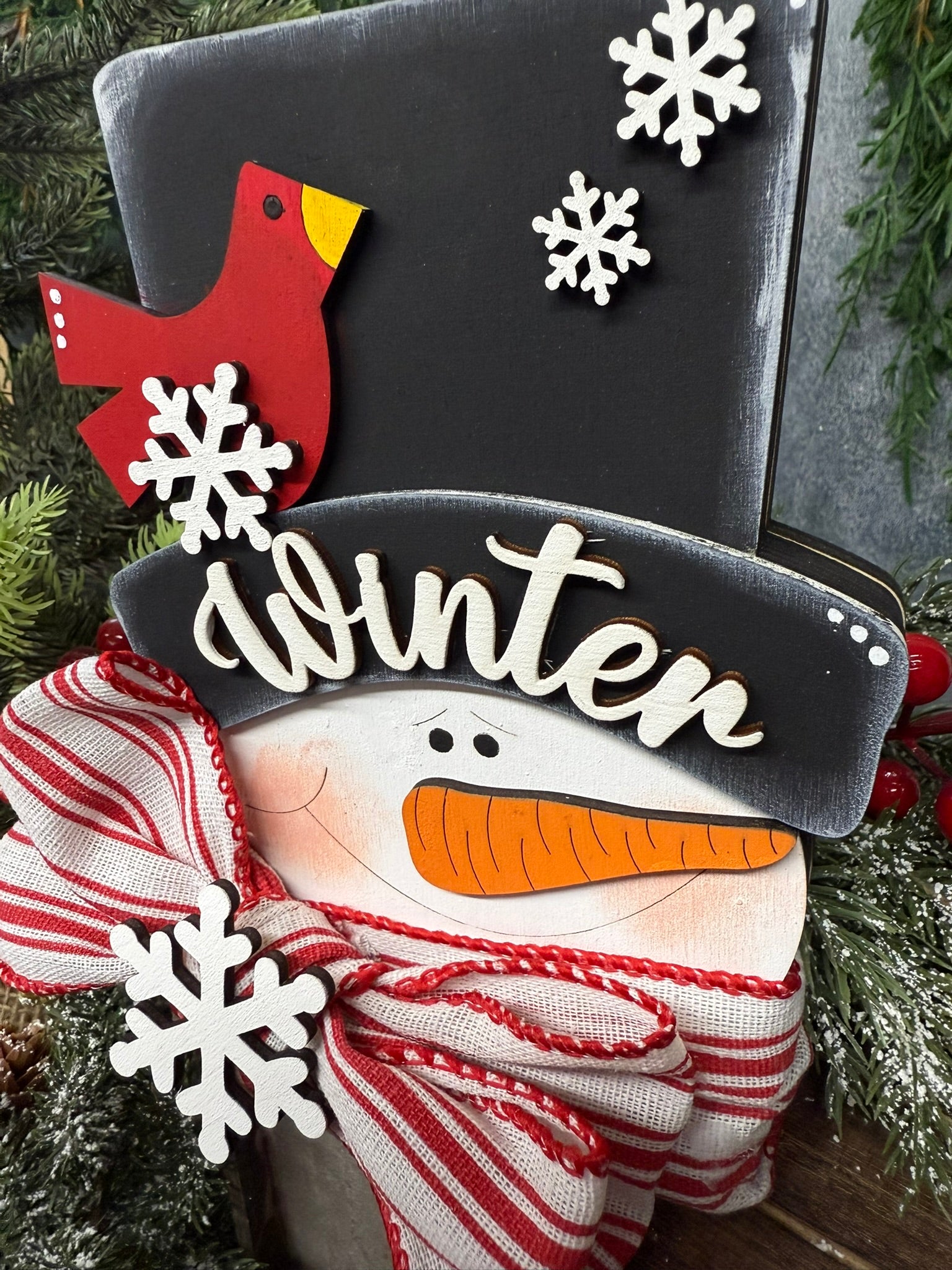 Chunky Winter Snowman Head - Nifty Decor & More