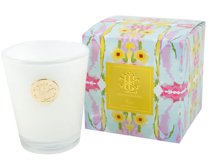 Citron 8 oz Luxury Designer Box Candle - Zesty Lemon, Lime & Peach Blossom Scent - Nifty Decor & More