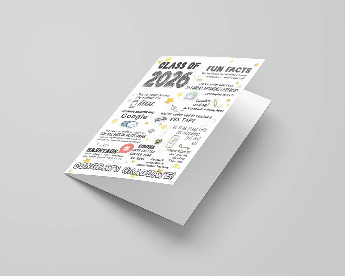 Class of 2026 Fun Facts Graduation Card - Nifty Decor & More