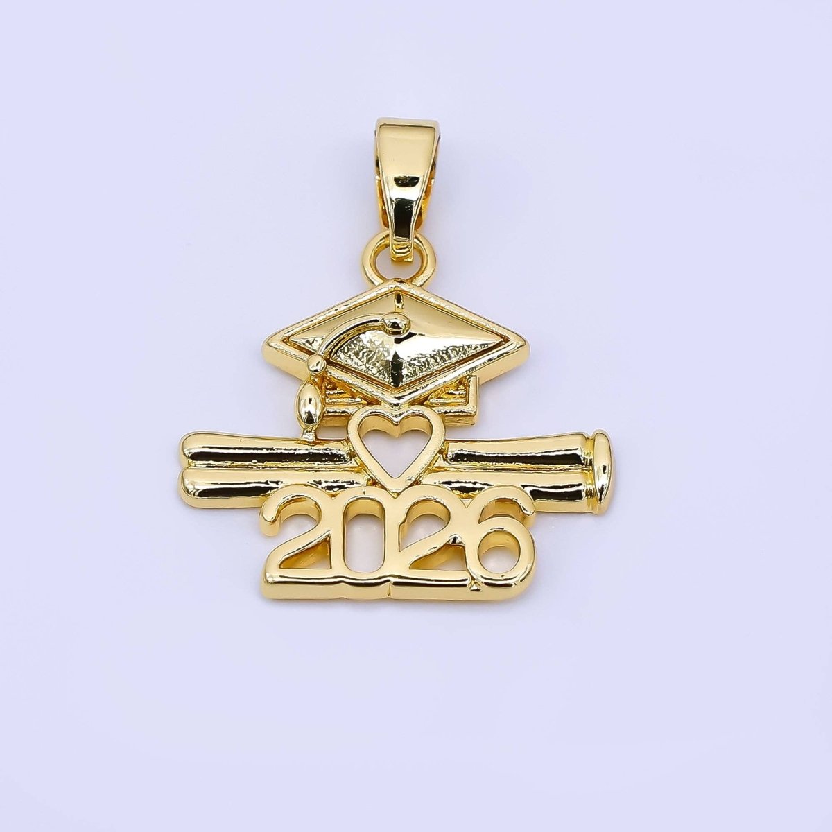 Class of 2026 Graduation Diploma Pendant 24K Gold Filled - Nifty Decor & More