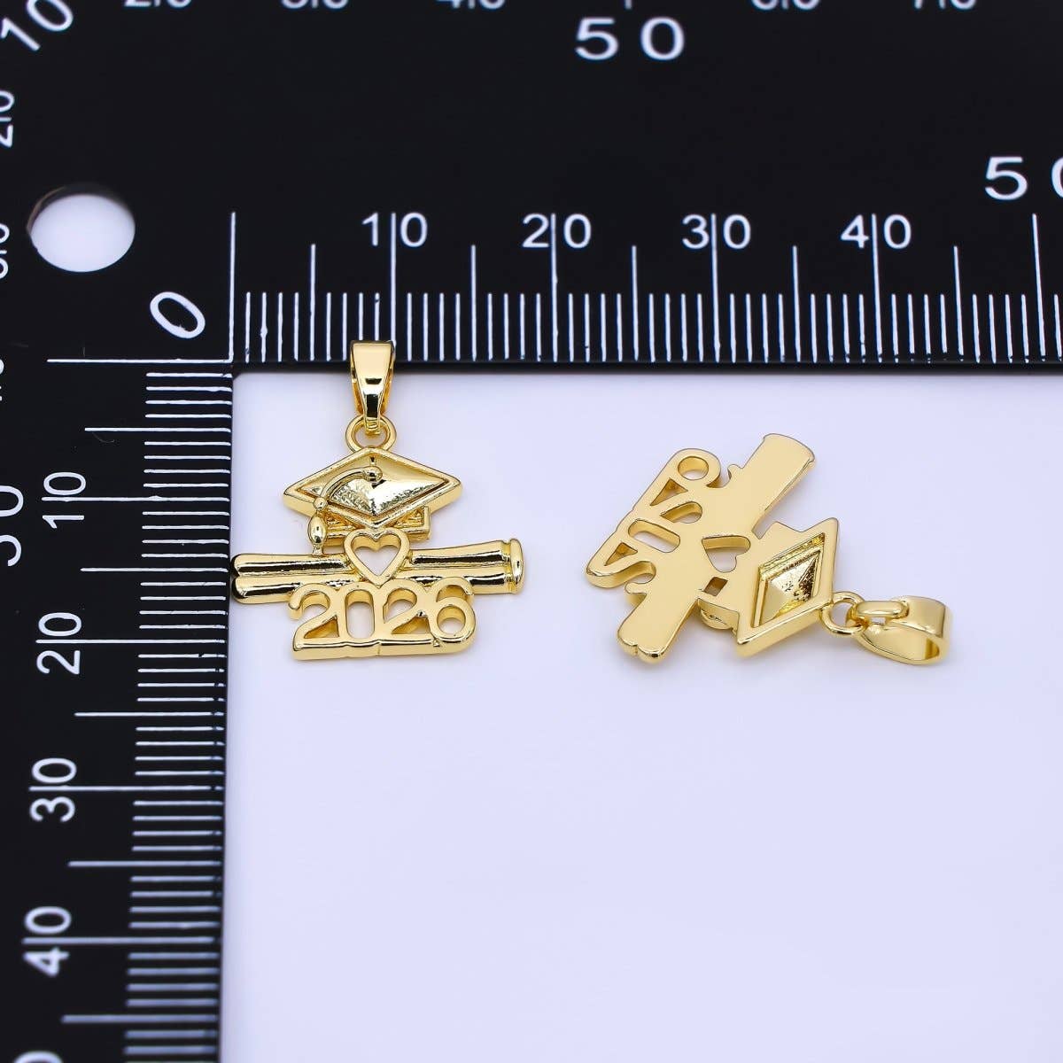Class of 2026 Graduation Diploma Pendant 24K Gold Filled - Nifty Decor & More