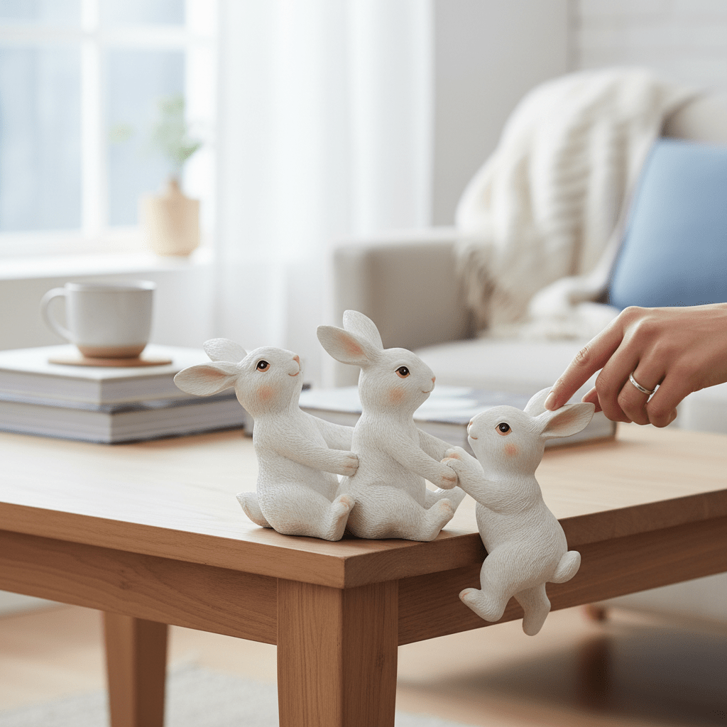 Climbing Bunny Brothers, Spring Decor & Easter Accent Piece, Cute Rabbit Figurines for Seasonal Home Decor - Nifty Decor & More