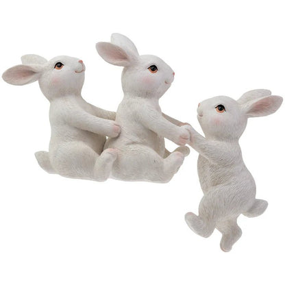 Climbing Bunny Brothers, Spring Decor & Easter Accent Piece, Cute Rabbit Figurines for Seasonal Home Decor - Nifty Decor & More