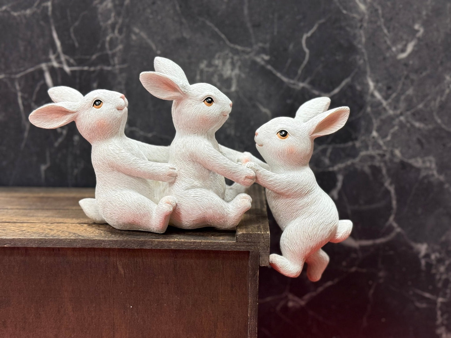 Climbing Bunny Brothers, Spring Decor & Easter Accent Piece, Cute Rabbit Figurines for Seasonal Home Decor - Nifty Decor & More
