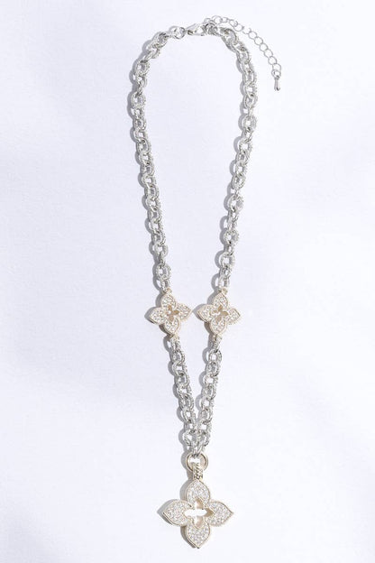 Clover Pave Clover Mop Gold Necklace K ONE SIZE