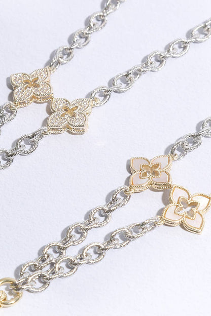 Clover Pave Clover Mop Gold Necklace - Nifty Decor & More