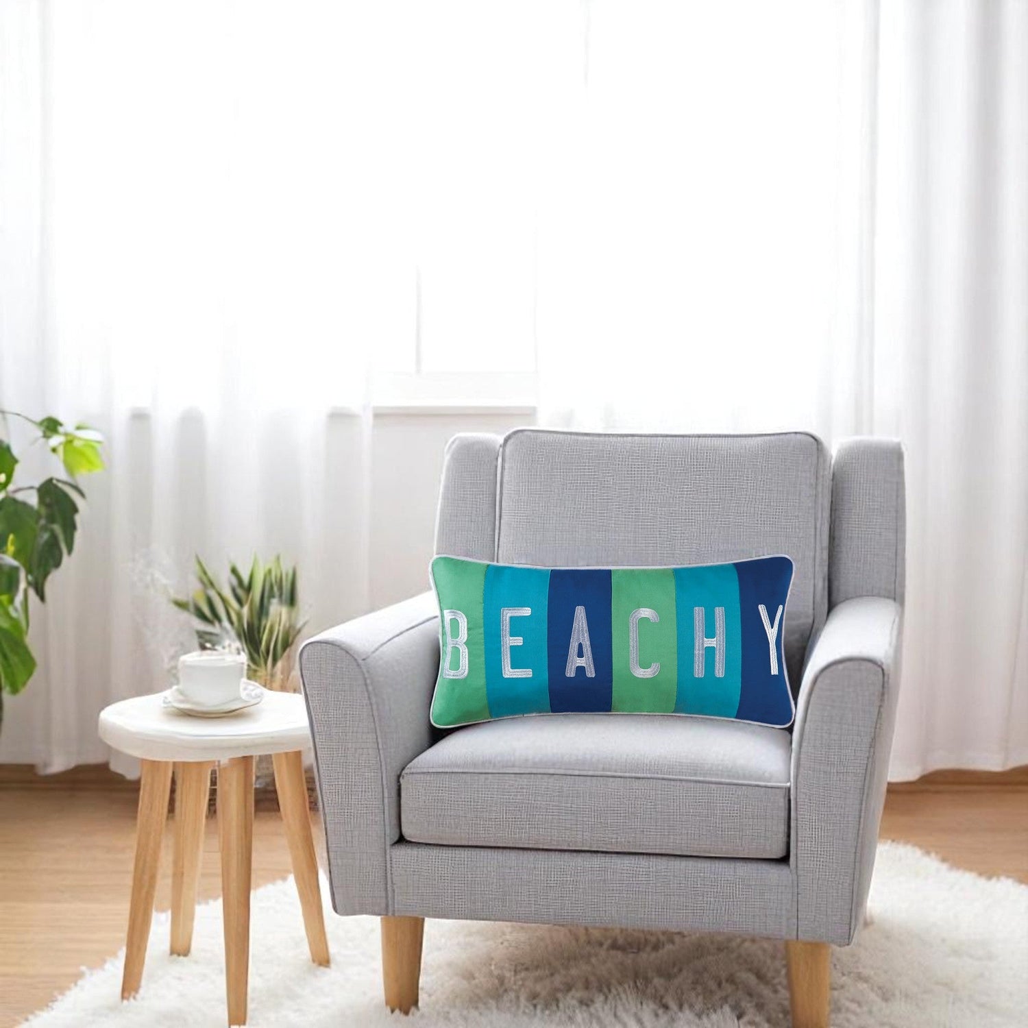 Coastal Beachy Throw Pillow, Breezy Seaside Style for Cozy Living Spaces, Ideal Housewarming Gift - Nifty Decor & More