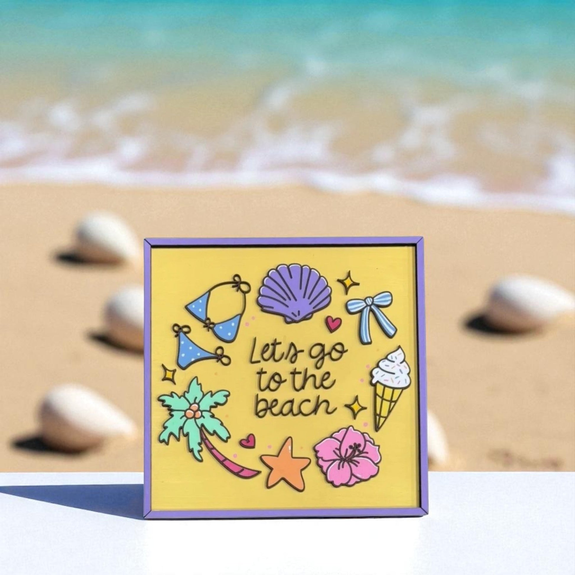 Coastal Cowgirl Summer Vibes Pastel Wall Art Print, Serene Beach Decor for Living Room, Ideal Gift for Home Summer Wall Decor Let's Go