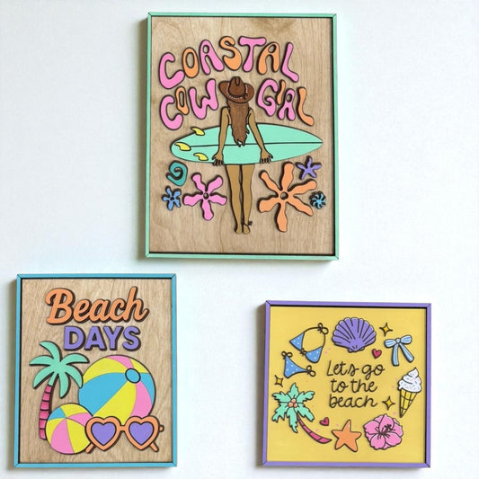 Coastal Cowgirl Summer Vibes Pastel Wall Art Print, Serene Beach Decor for Living Room, Ideal Gift for Home - Nifty Decor & More