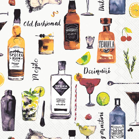 Cocktails For Him Paper Cocktail Napkins, Stylish 20 Pack for Party Drinks, Perfect Gift for Men’s Celebration Cocktail Napkins