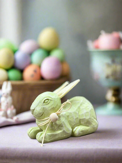 Colony Of Carved Bunnies Set Of 3 | Pastel Spring Easter Decor | Charming Accent Pieces for Festive Home Decor - Nifty Decor & More