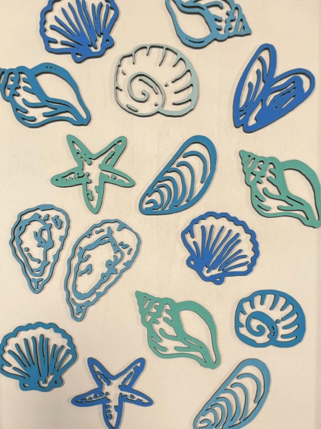 Colorful Blue Seashell Canvas Art, Beautiful Coastal Decoration for Home, Thoughtful Gift for Beach House or Sea Lovers - Nifty Decor & More