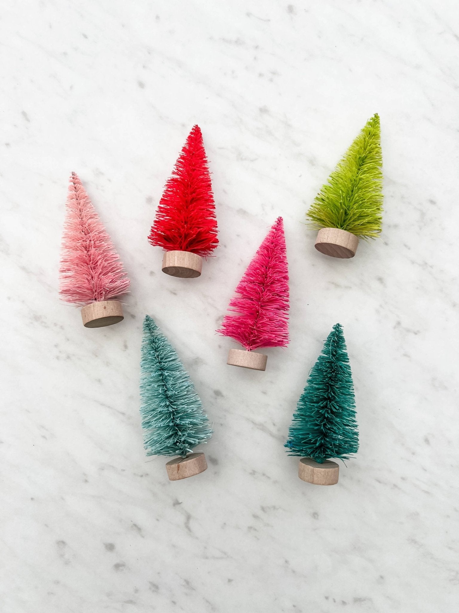 Colorful Bottle Brush Trees - Set of 6 - Nifty Decor & More