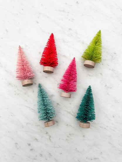 Colorful Bottle Brush Trees - Set of 6 - Nifty Decor & More