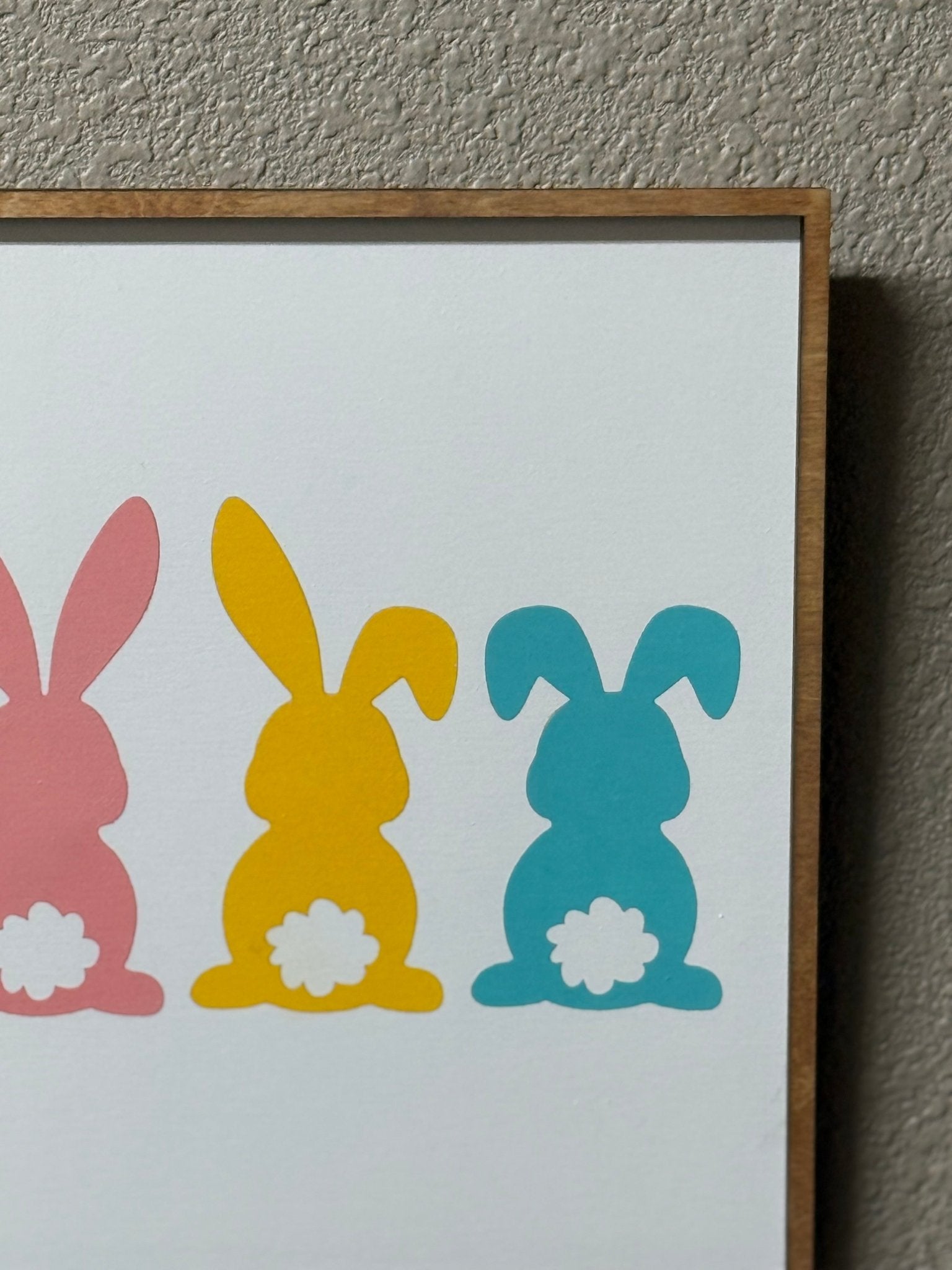 Colorful Cotton Tail Sign | Easter Decor | Festive Home Decoration | Rustic Spring Signage for Holiday Celebrations wall decor