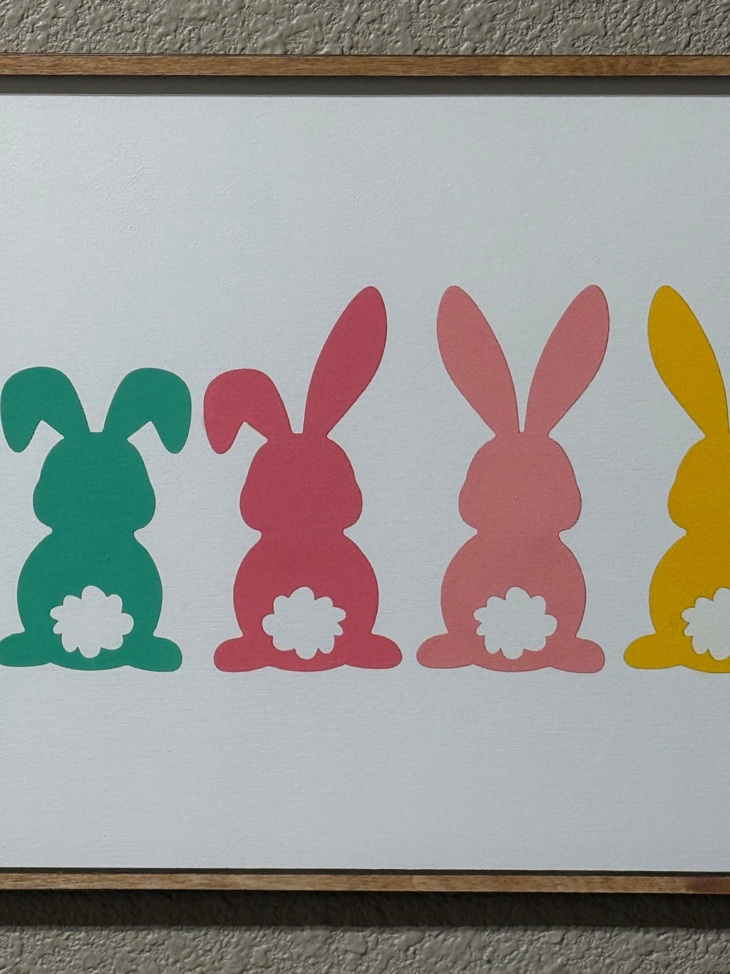 Colorful Cotton Tail Sign | Easter Decor | Festive Home Decoration | Rustic Spring Signage for Holiday Celebrations wall decor