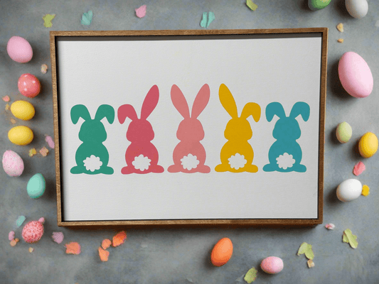 Colorful Cotton Tail Sign | Easter Decor | Festive Home Decoration | Rustic Spring Signage for Holiday Celebrations wall decor