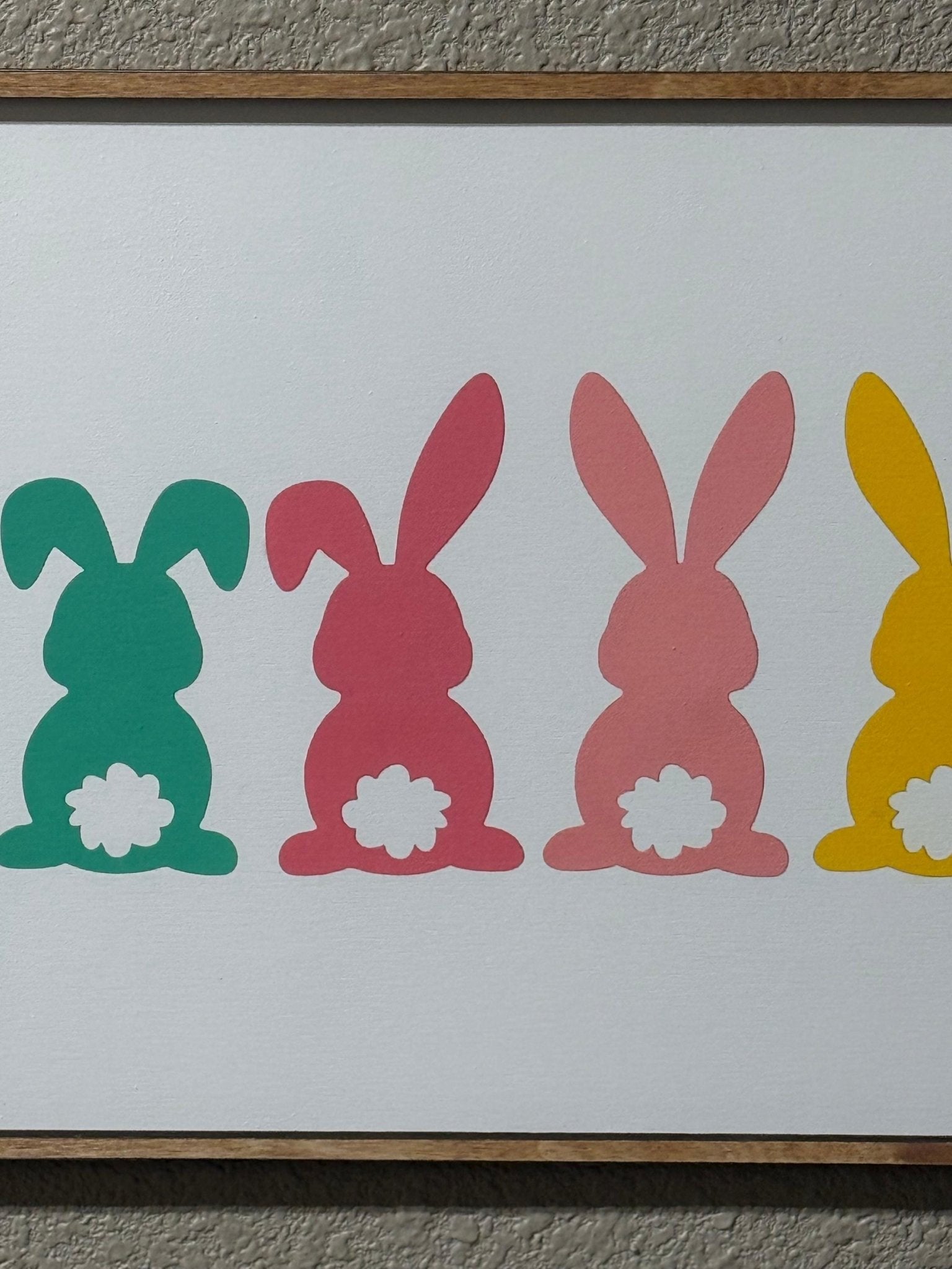 Colorful Cotton Tail Sign: Rustic Easter Bunny Decor (14.5" X 10.5") - Nifty Decor & More