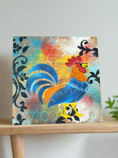 Colorful Rooster Blocks - Nifty Decor & More