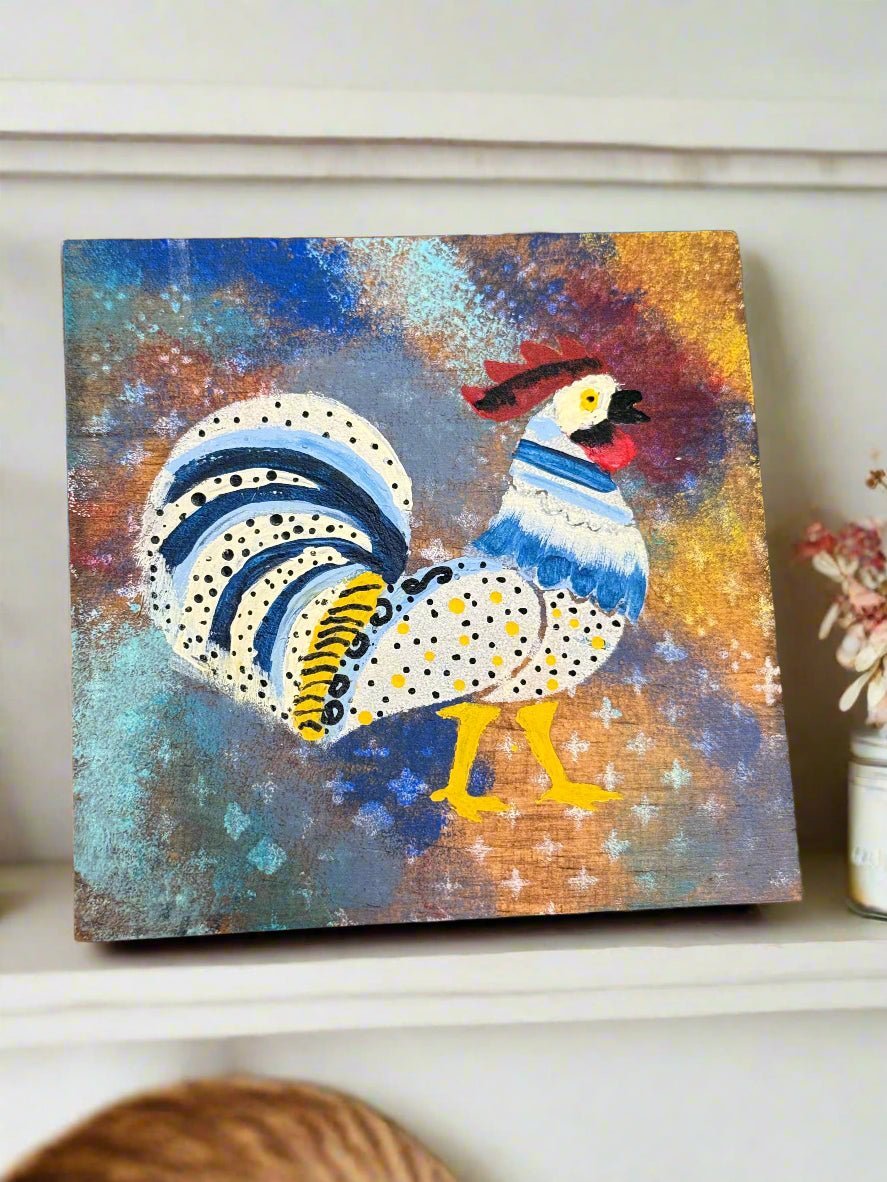 Colorful Rooster Blocks - Nifty Decor & More