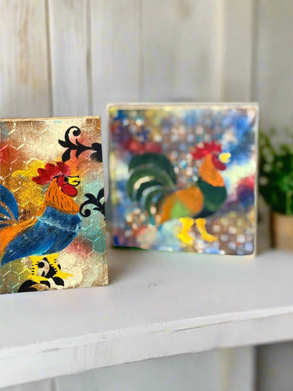 Colorful Rooster Blocks - Nifty Decor & More